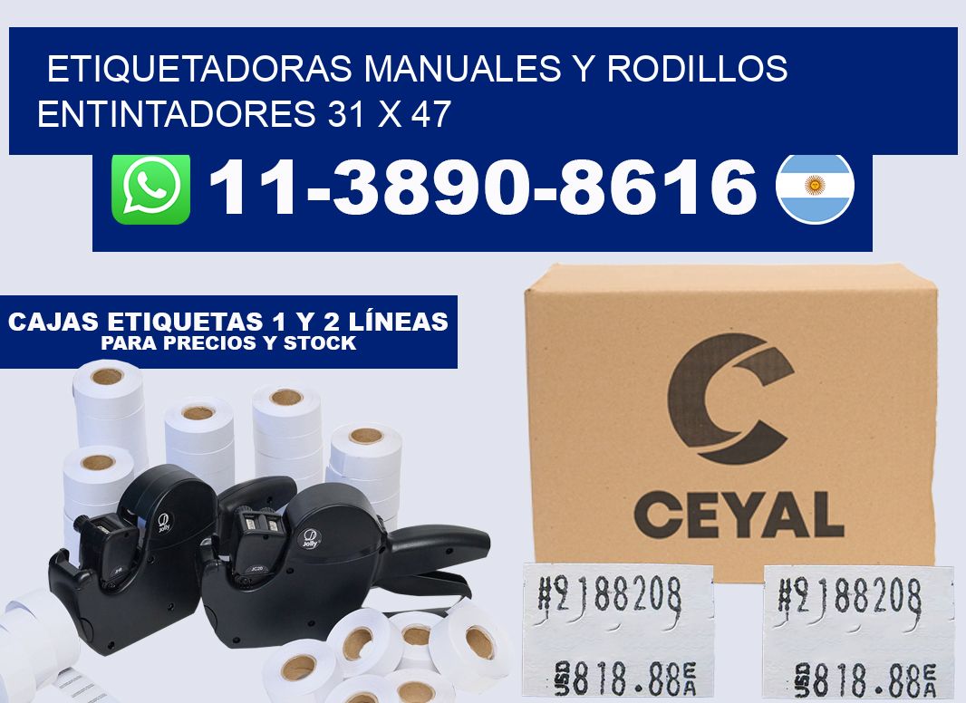 Etiquetadoras manuales y rodillos entintadores 31 x 47