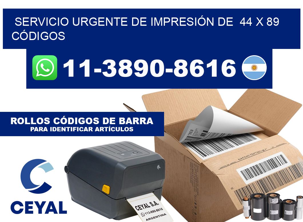 SERVICIO URGENTE DE IMPRESIÓN DE  44 x 89 CÓDIGOS