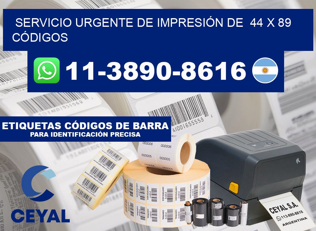 SERVICIO URGENTE DE IMPRESIÓN DE  44 x 89 CÓDIGOS