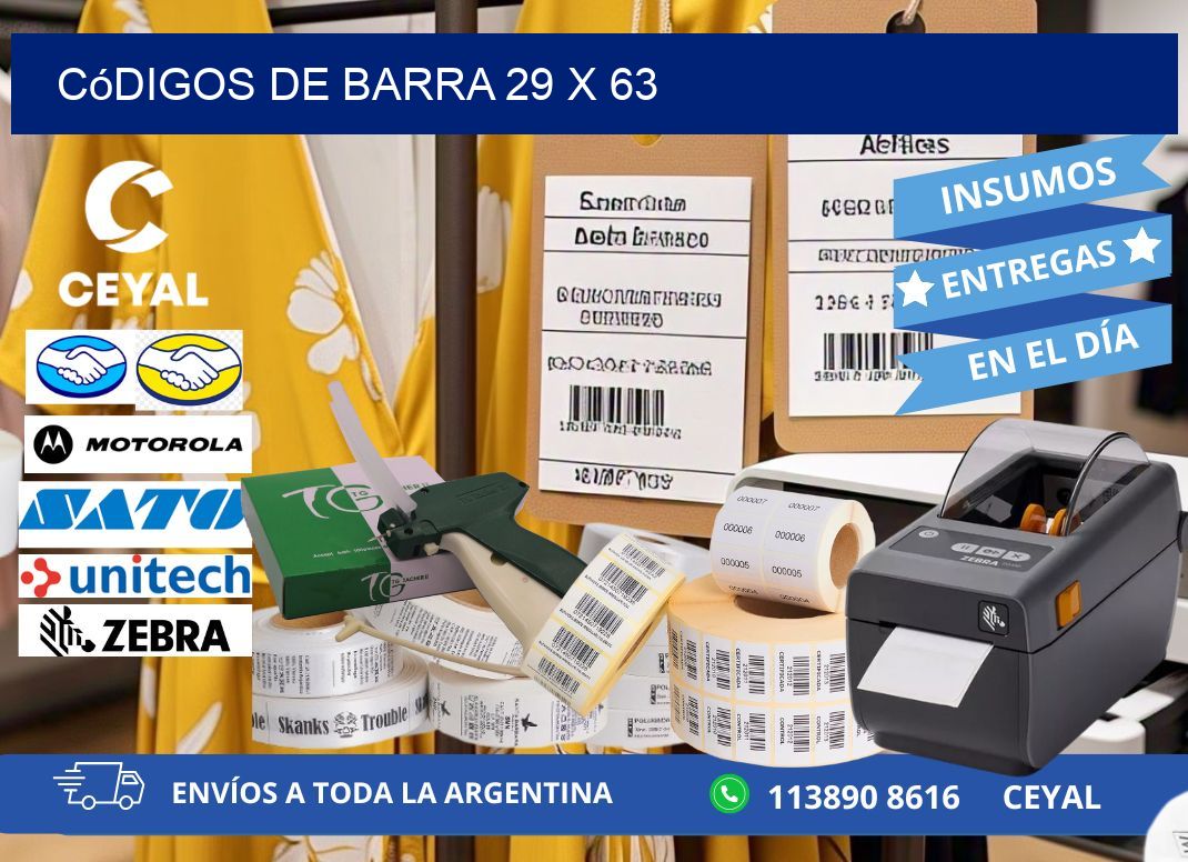 códigos de barra 29 x 63