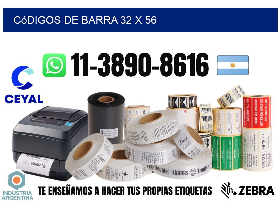 códigos de barra 32 x 56