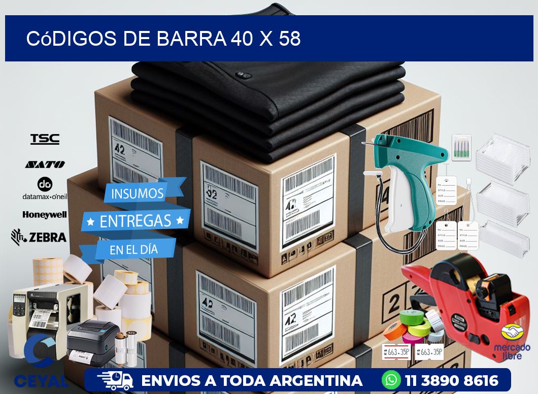 códigos de barra 40 x 58