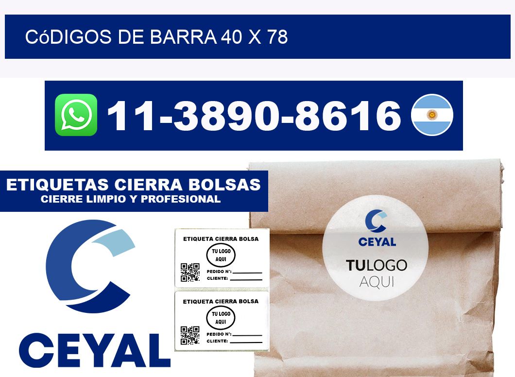 códigos de barra 40 x 78
