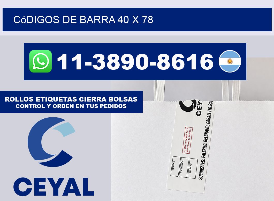 códigos de barra 40 x 78