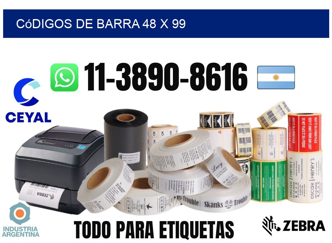 códigos de barra 48 x 99