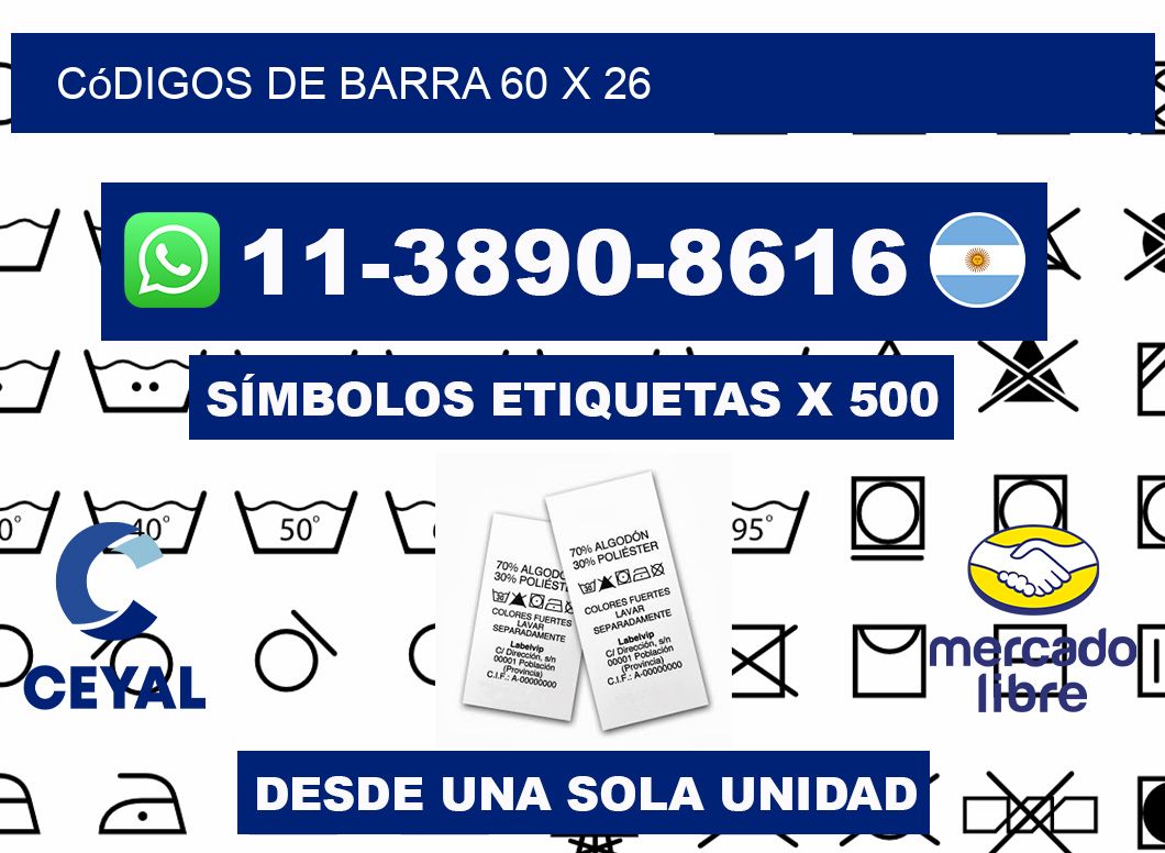 códigos de barra 60 x 26