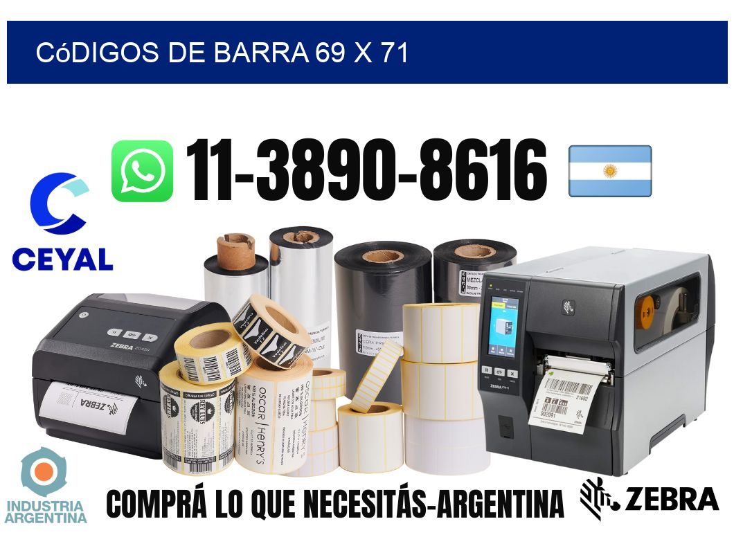 códigos de barra 69 x 71