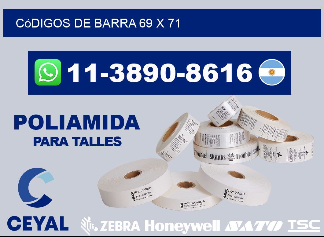 códigos de barra 69 x 71