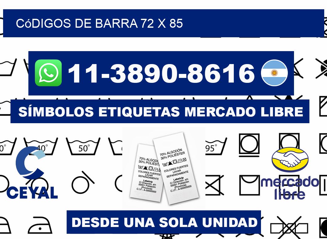 códigos de barra 72 x 85