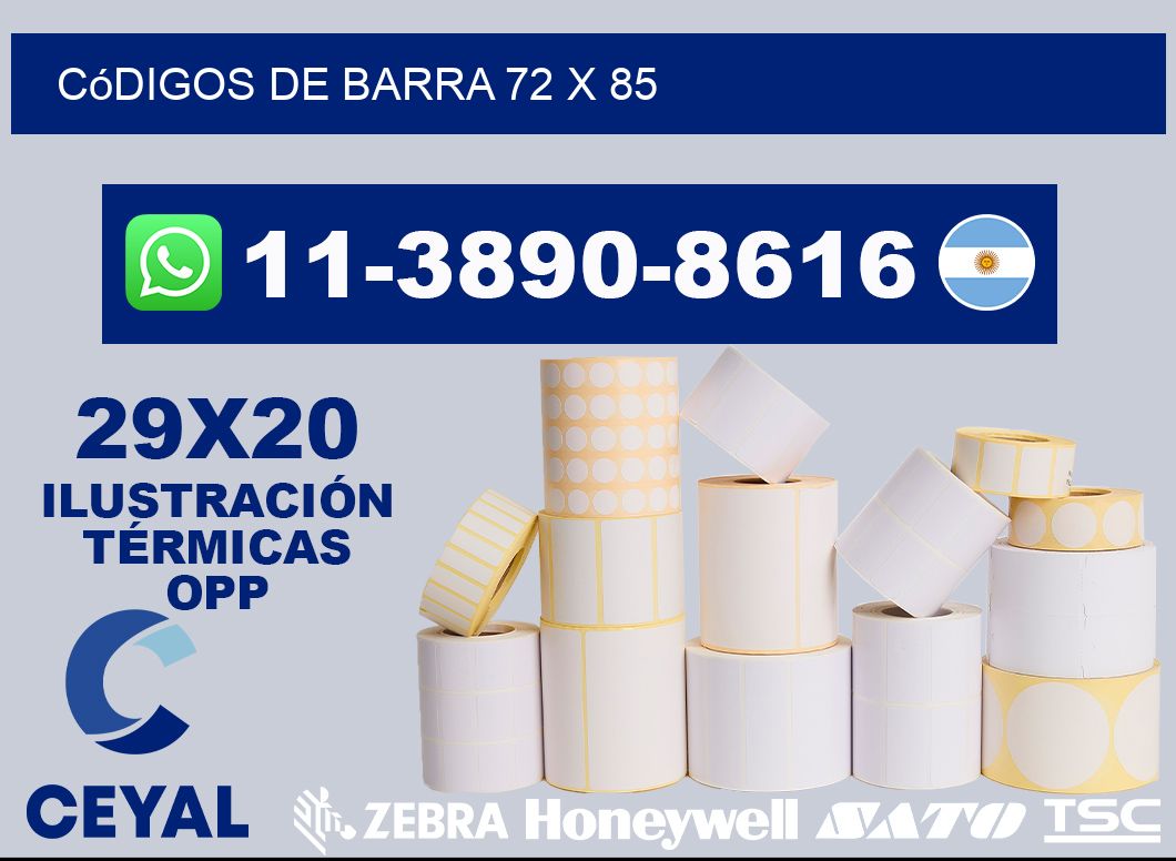 códigos de barra 72 x 85