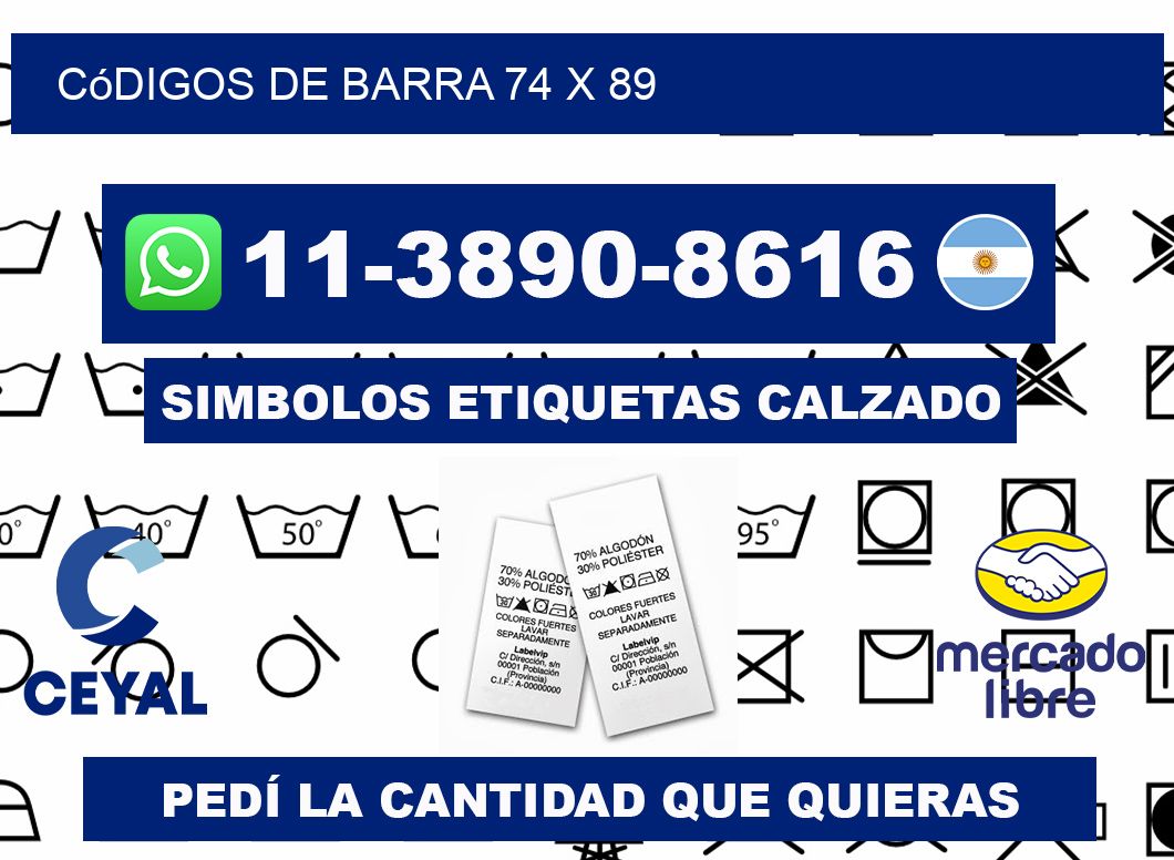 códigos de barra 74 x 89