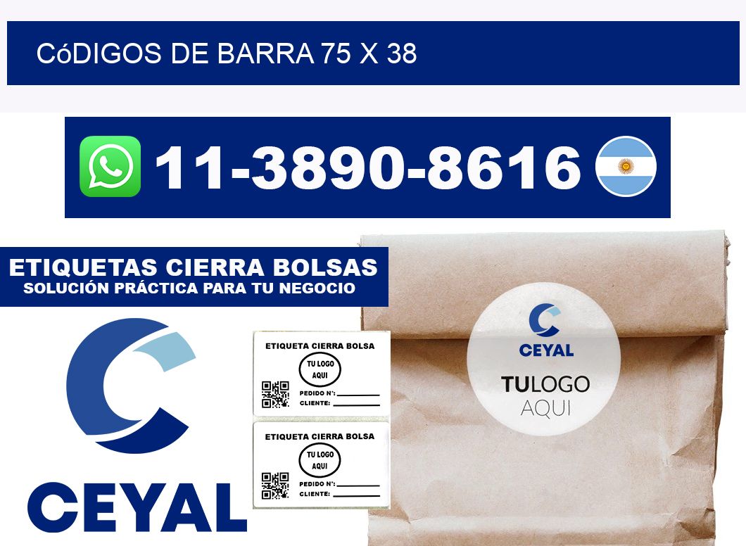 códigos de barra 75 x 38