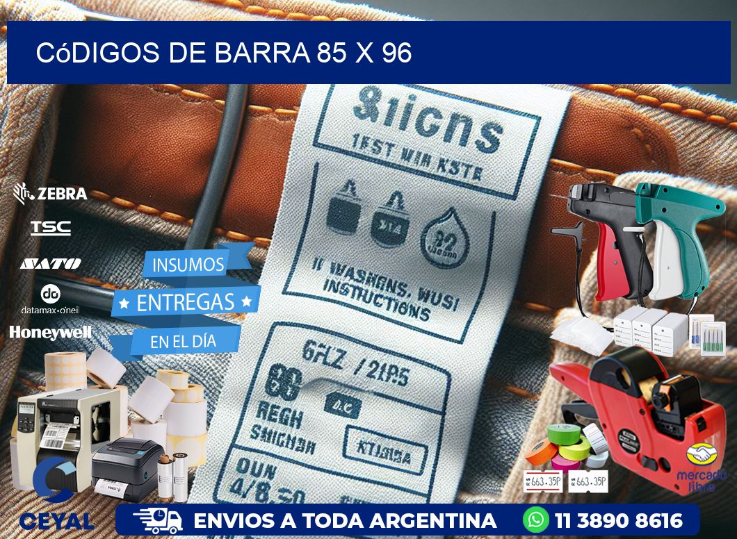 códigos de barra 85 x 96