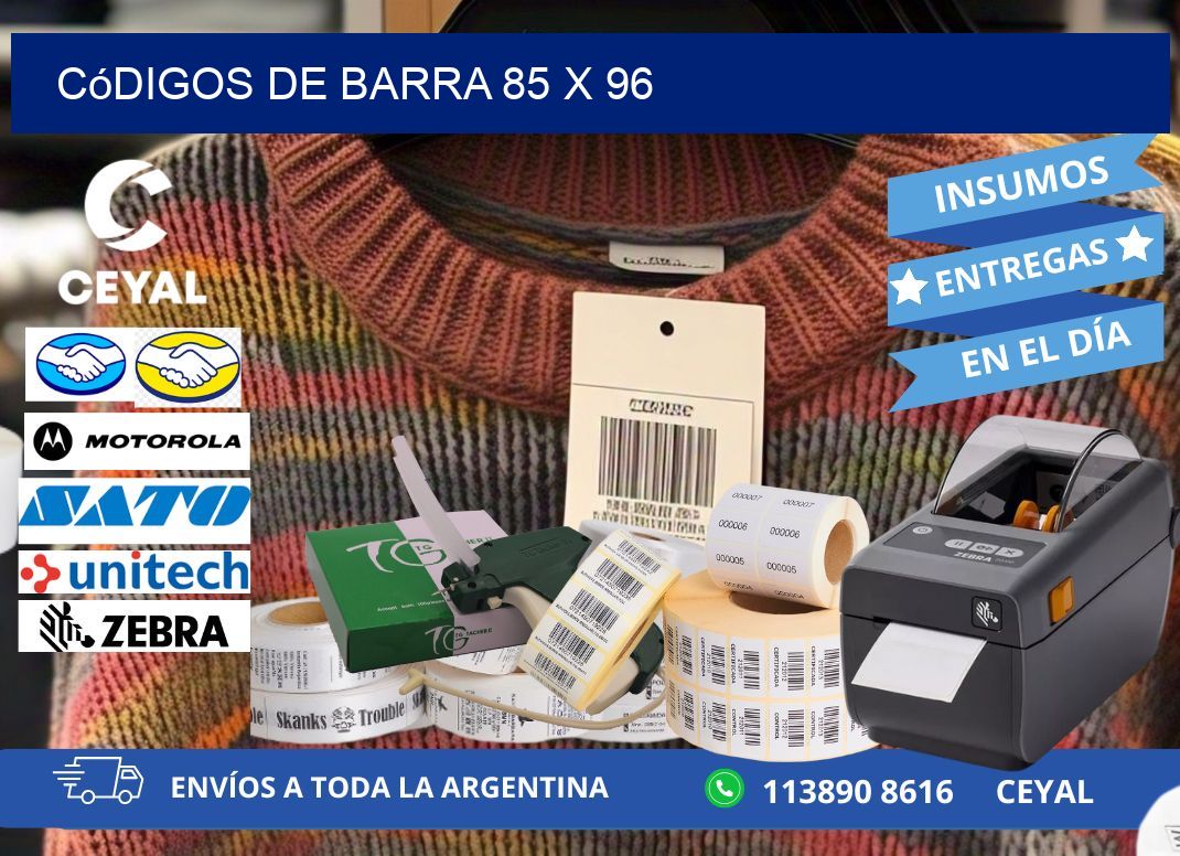 códigos de barra 85 x 96