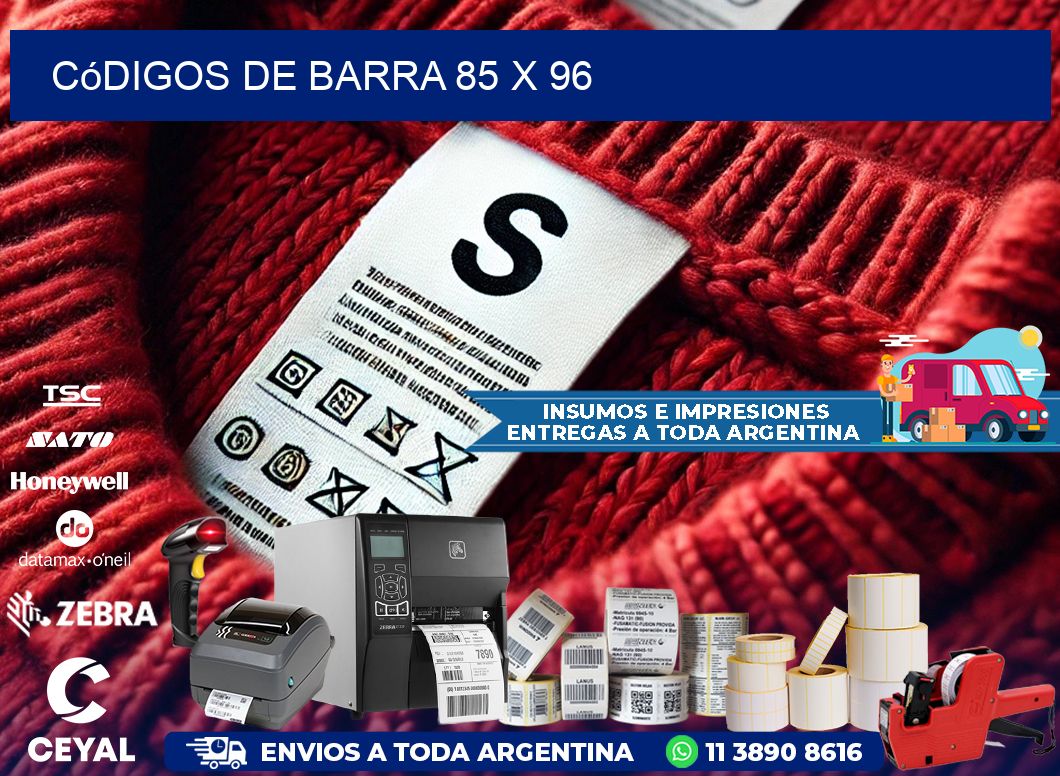 códigos de barra 85 x 96