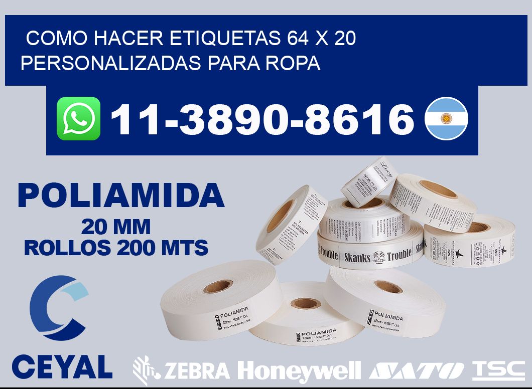 como hacer etiquetas 64 x 20 personalizadas para ropa