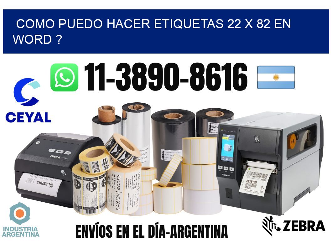 como puedo hacer etiquetas 22 x 82 en word ?