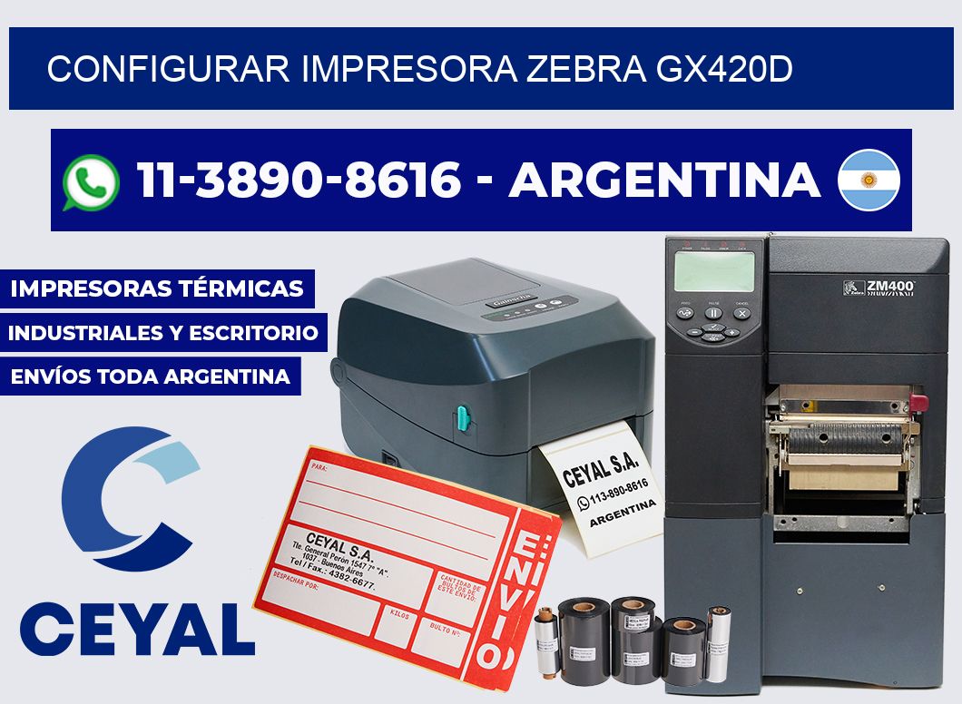 configurar impresora Zebra GX420d