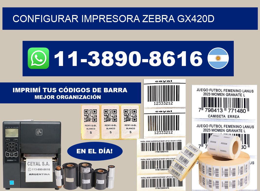 configurar impresora Zebra GX420d