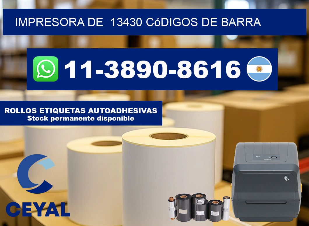 impresora de  13430 códigos de barra