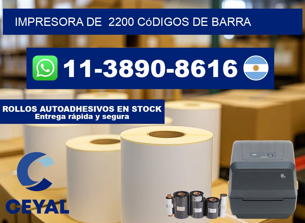 impresora de  2200 códigos de barra