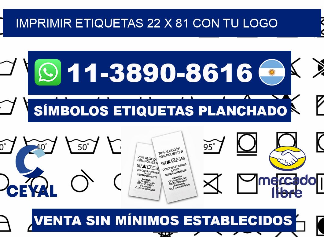 imprimir etiquetas 22 x 81 con tu logo