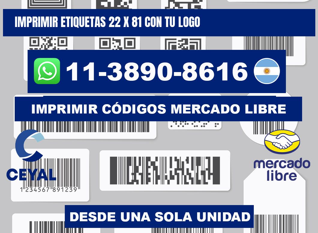 imprimir etiquetas 22 x 81 con tu logo