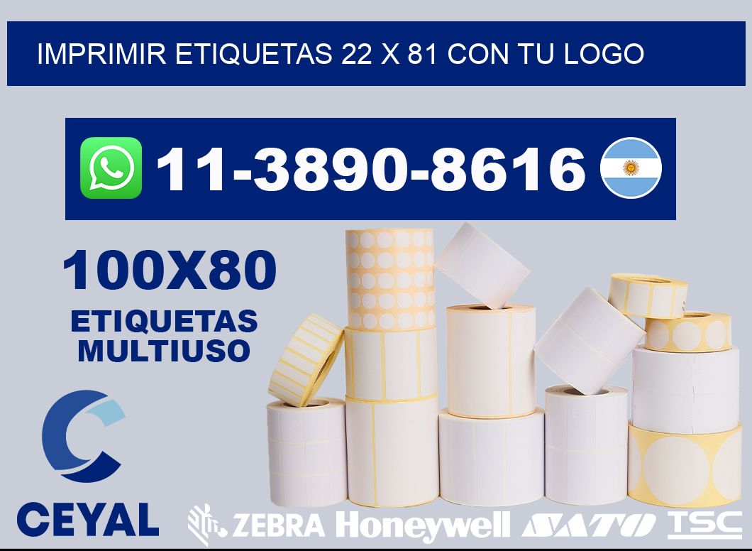 imprimir etiquetas 22 x 81 con tu logo