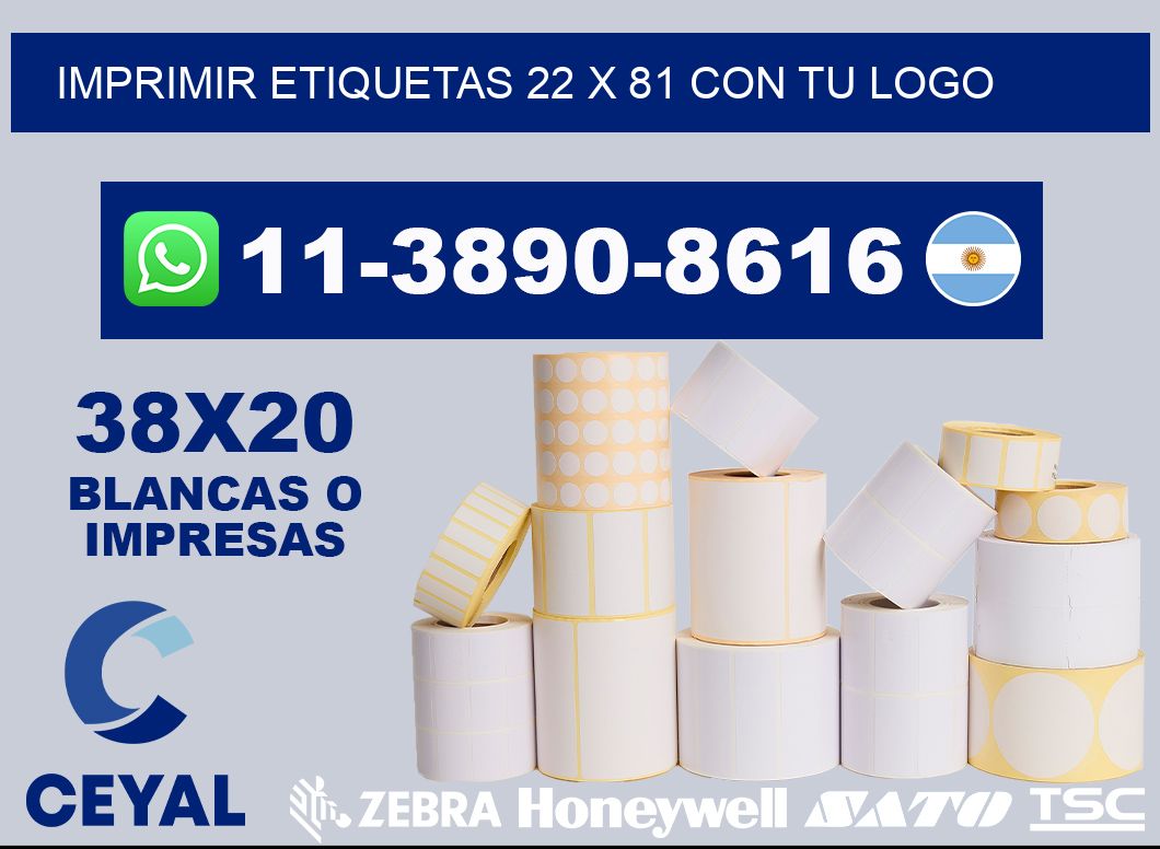 imprimir etiquetas 22 x 81 con tu logo