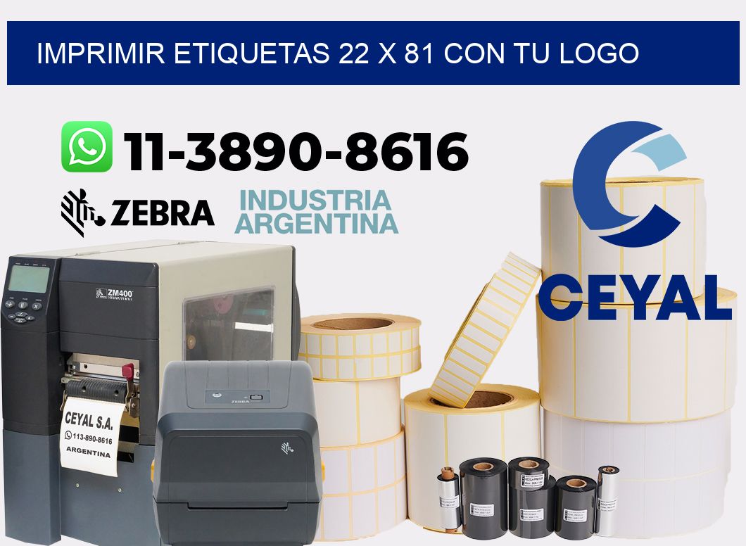 imprimir etiquetas 22 x 81 con tu logo