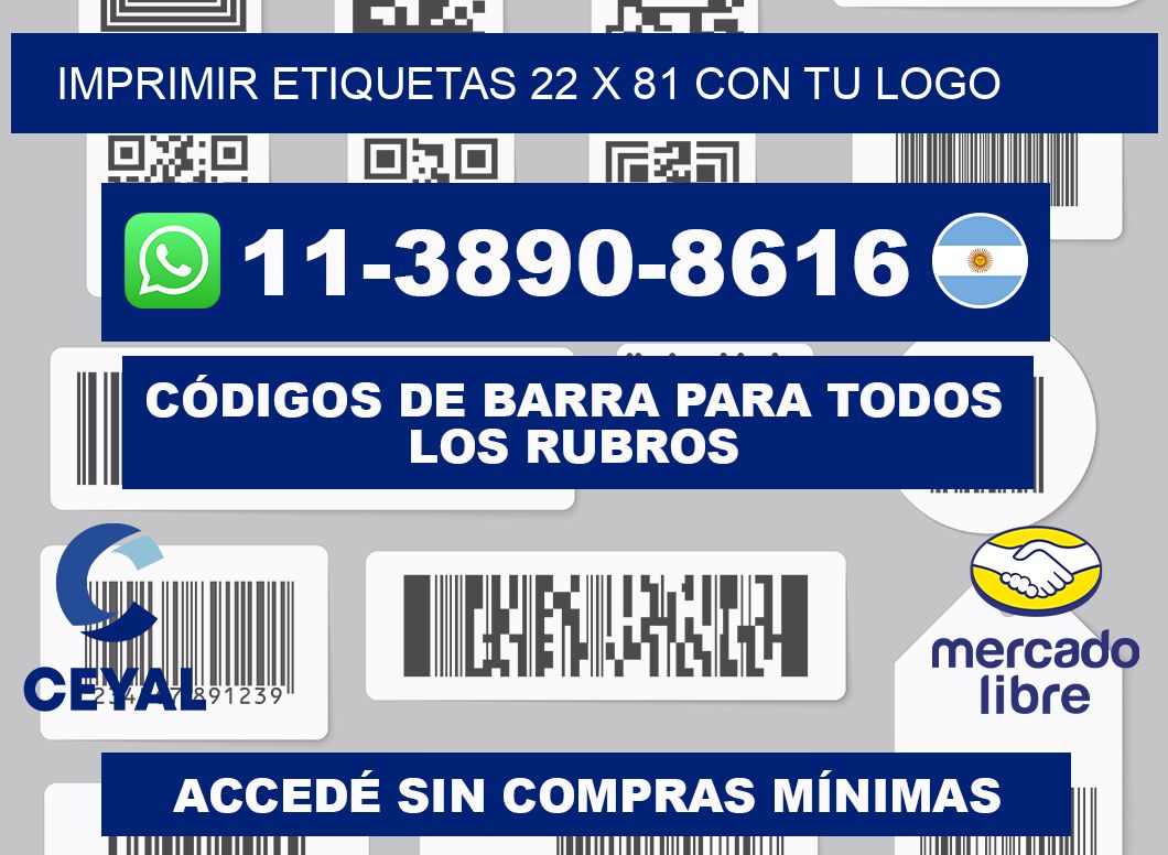 imprimir etiquetas 22 x 81 con tu logo