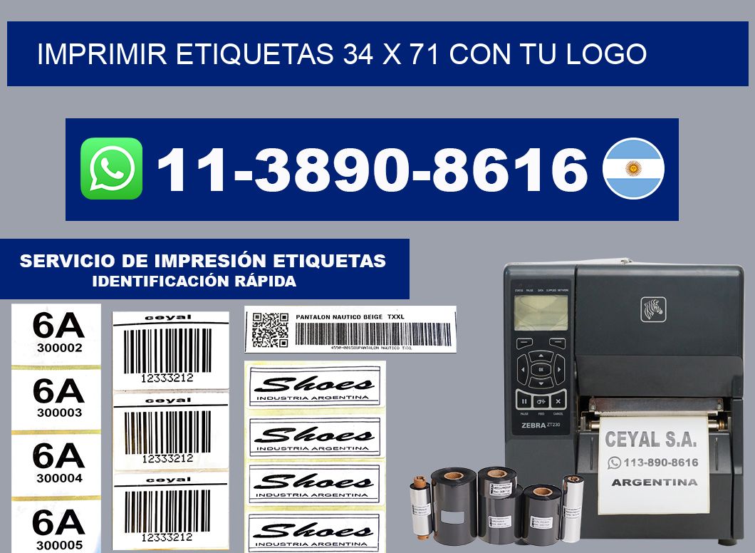 imprimir etiquetas 34 x 71 con tu logo