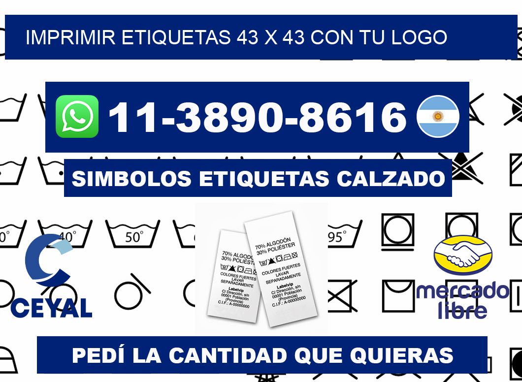 imprimir etiquetas 43 x 43 con tu logo