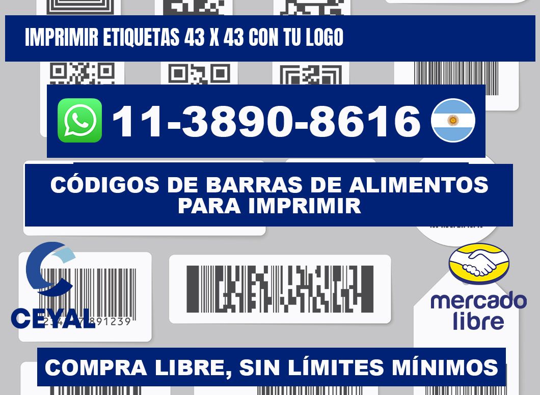 imprimir etiquetas 43 x 43 con tu logo