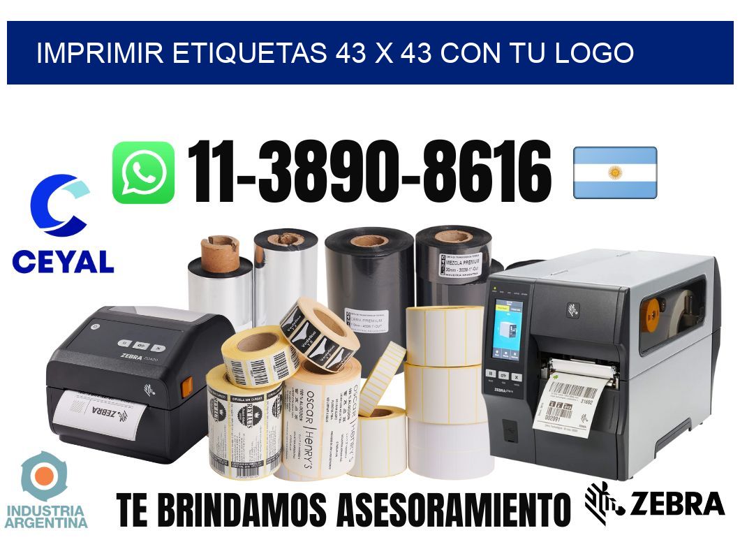 imprimir etiquetas 43 x 43 con tu logo