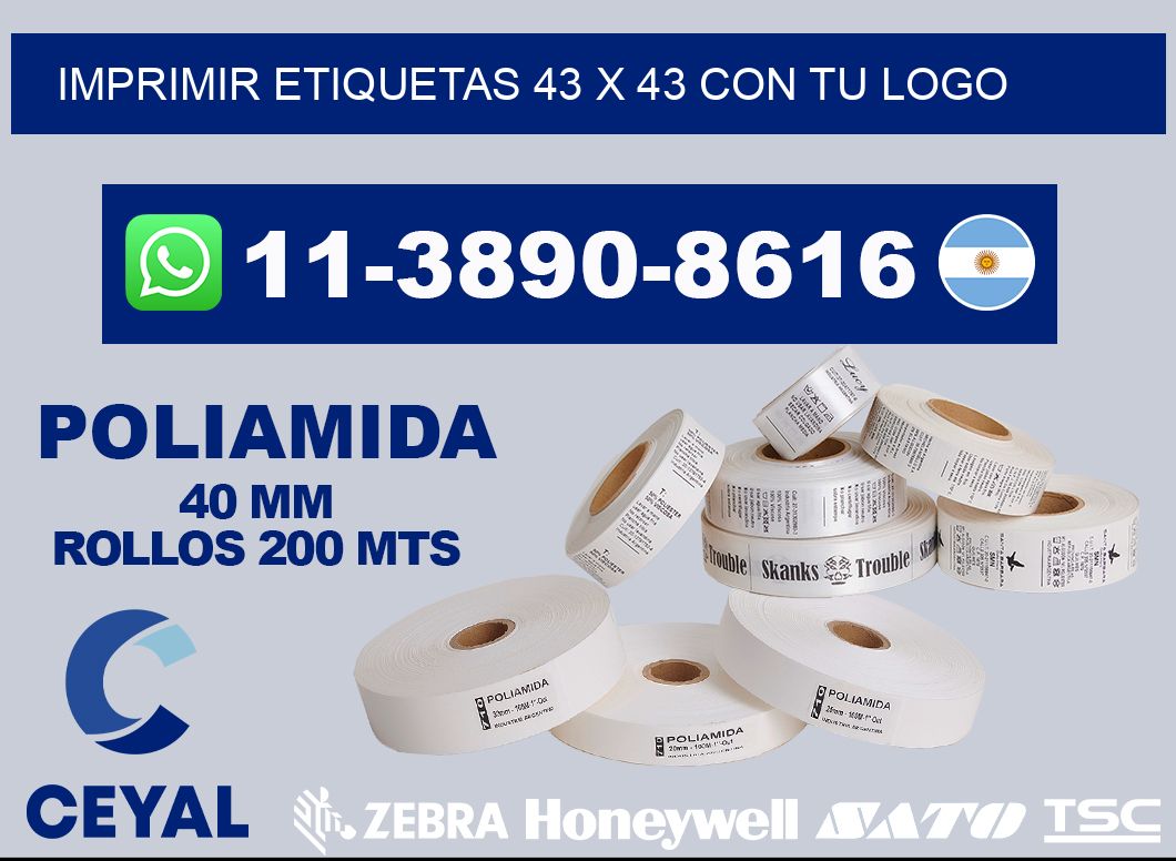 imprimir etiquetas 43 x 43 con tu logo