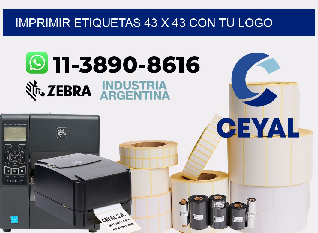 imprimir etiquetas 43 x 43 con tu logo
