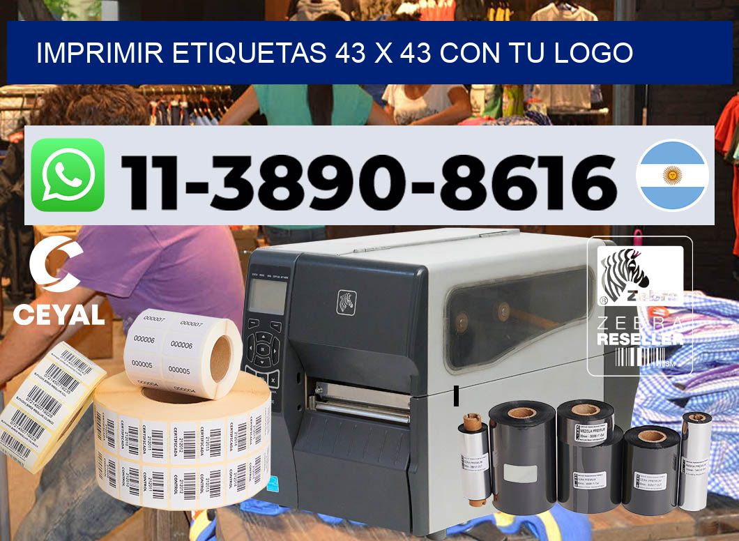 imprimir etiquetas 43 x 43 con tu logo