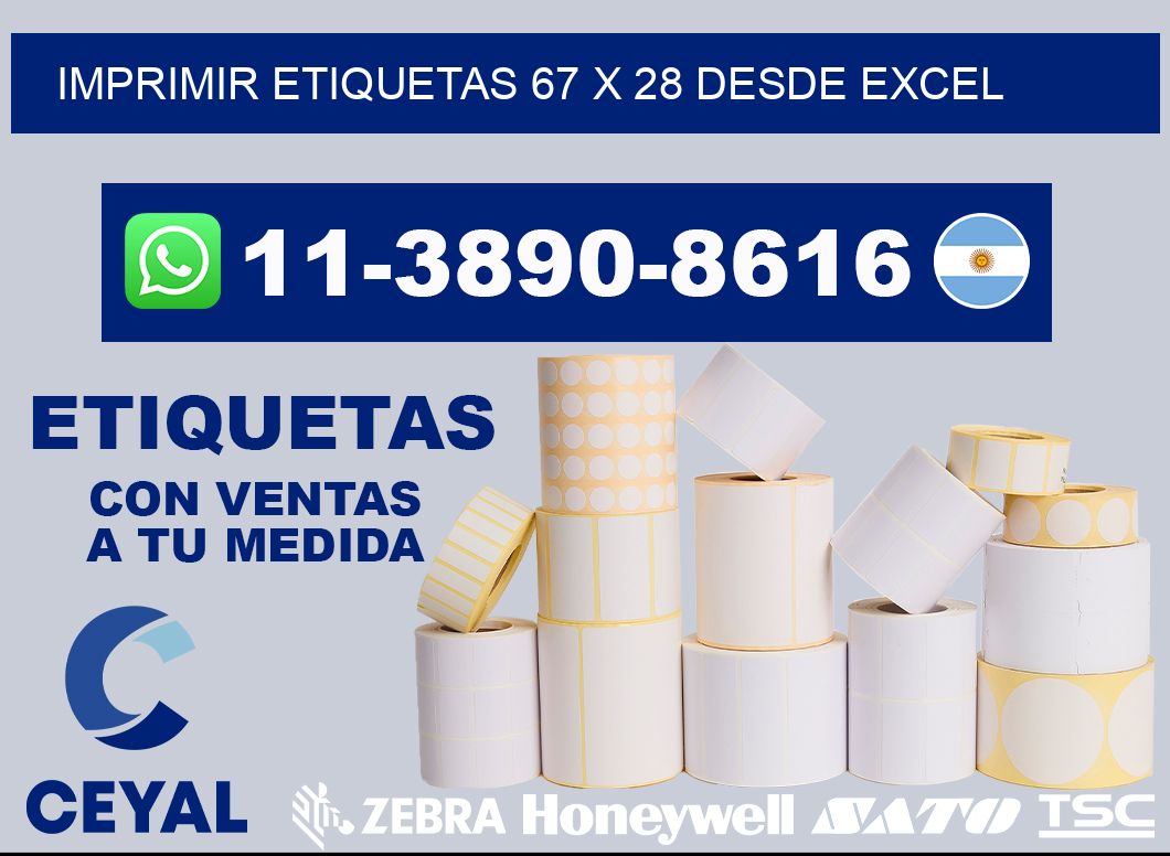 imprimir etiquetas 67 x 28 desde excel