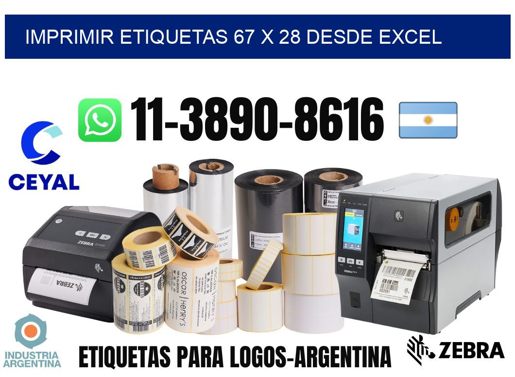imprimir etiquetas 67 x 28 desde excel