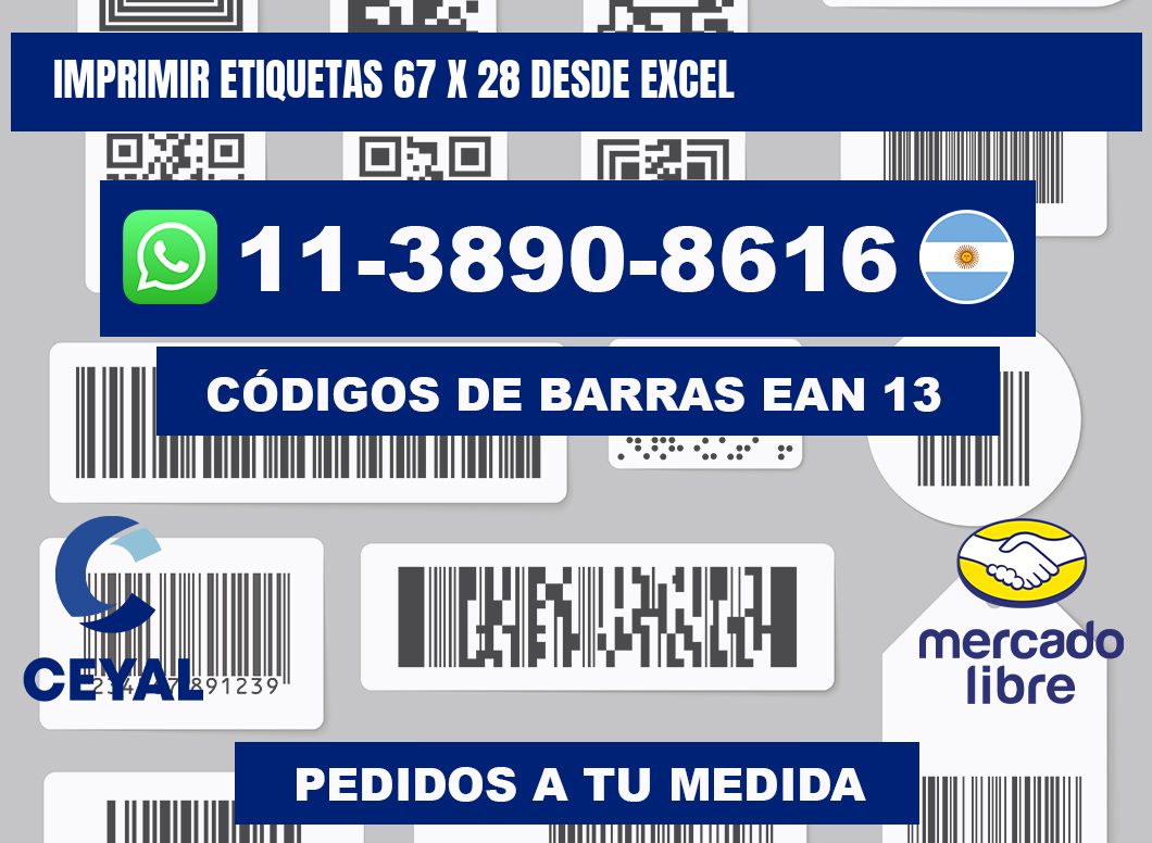 imprimir etiquetas 67 x 28 desde excel