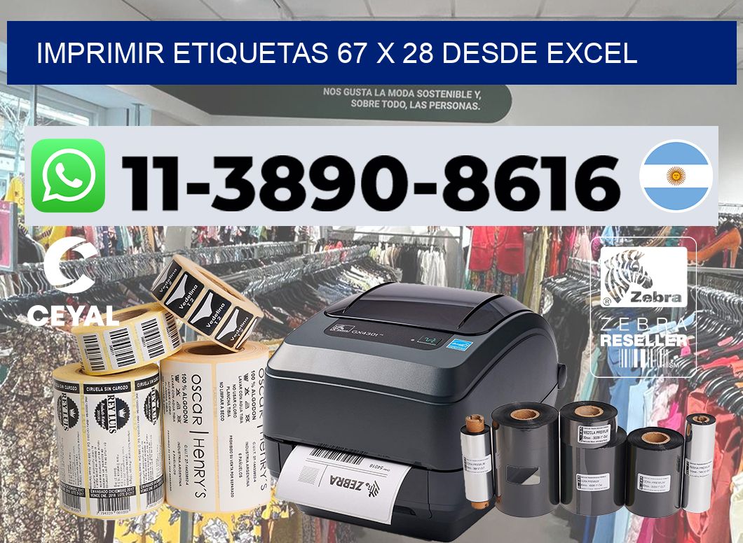 imprimir etiquetas 67 x 28 desde excel
