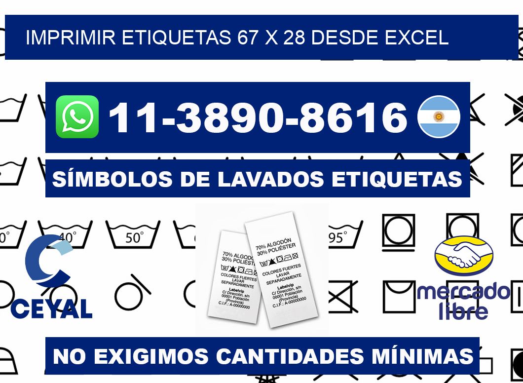 imprimir etiquetas 67 x 28 desde excel