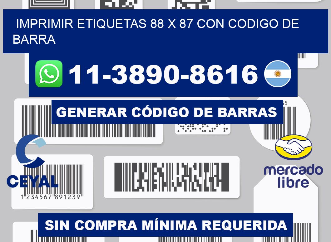 imprimir etiquetas 88 x 87 con codigo de barra
