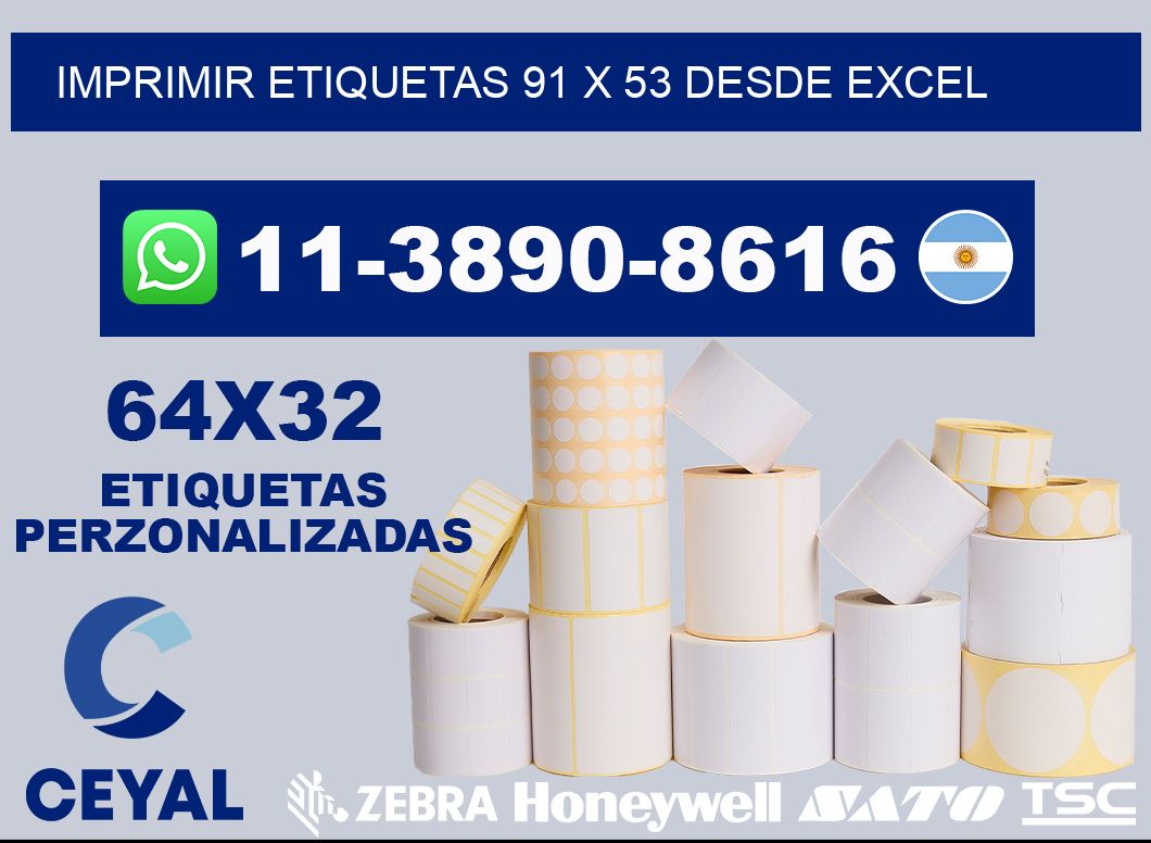imprimir etiquetas 91 x 53 desde excel
