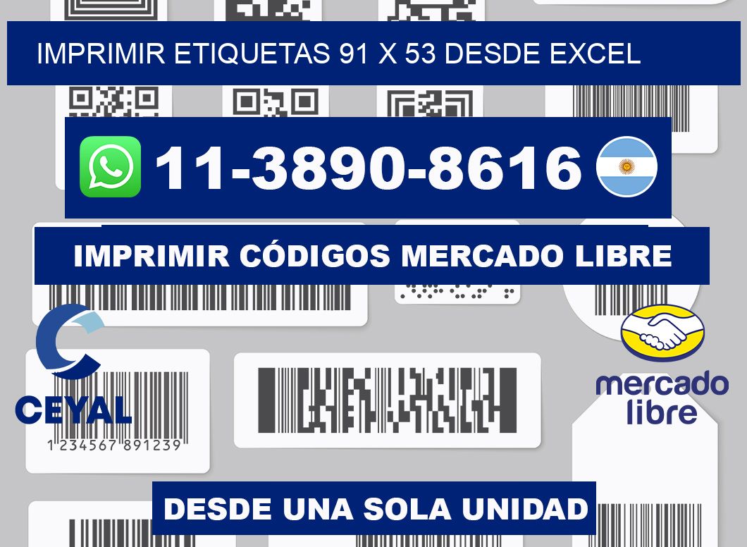 imprimir etiquetas 91 x 53 desde excel
