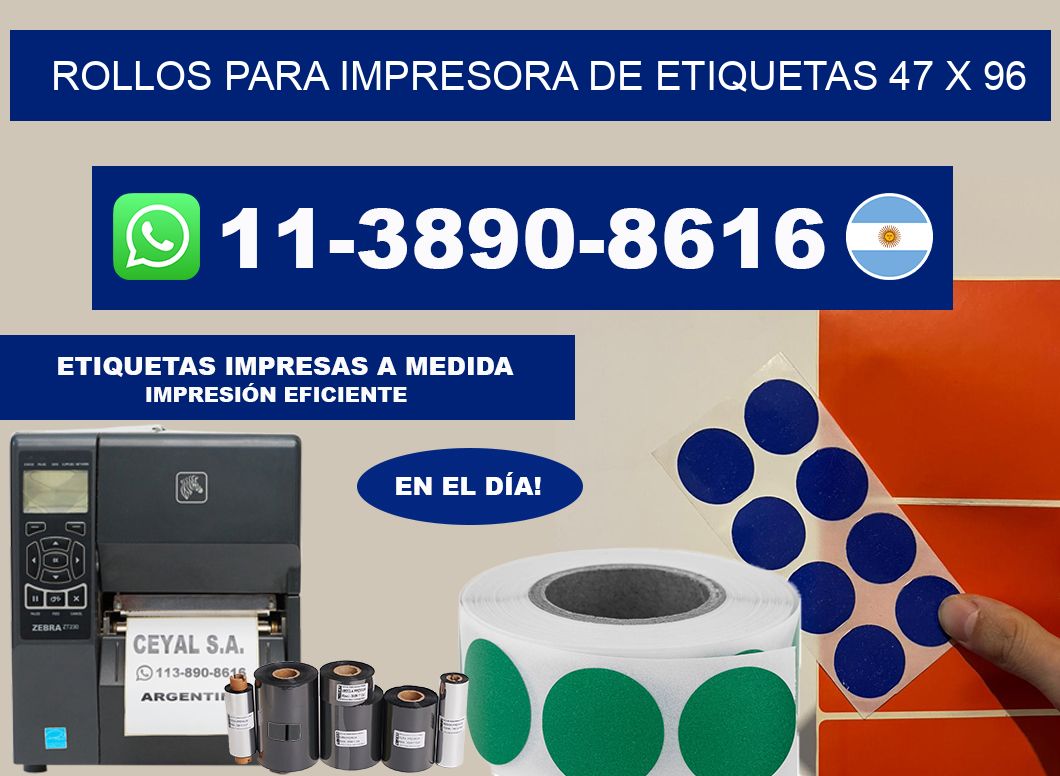 rollos para impresora de etiquetas 47 x 96