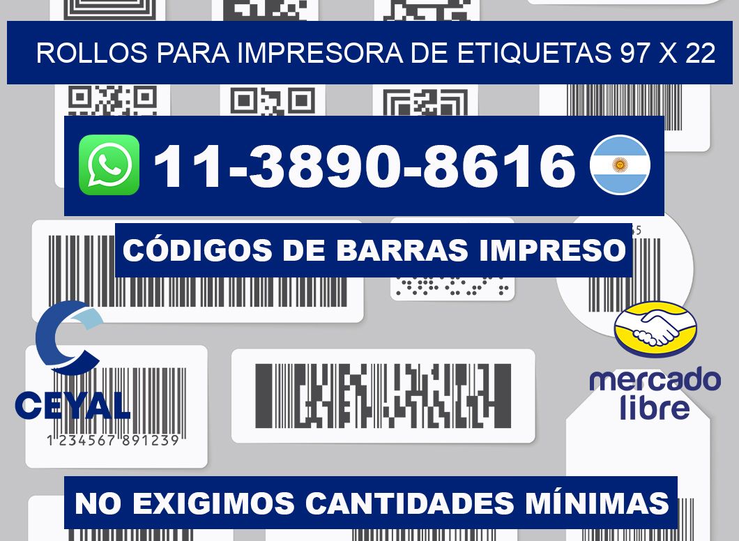rollos para impresora de etiquetas 97 x 22