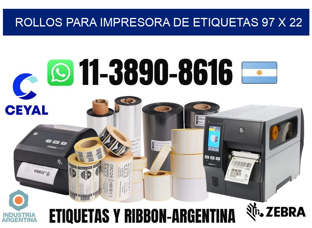 rollos para impresora de etiquetas 97 x 22