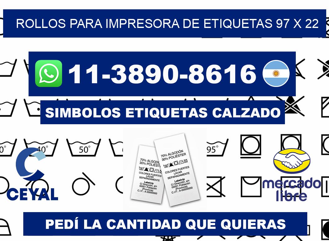 rollos para impresora de etiquetas 97 x 22